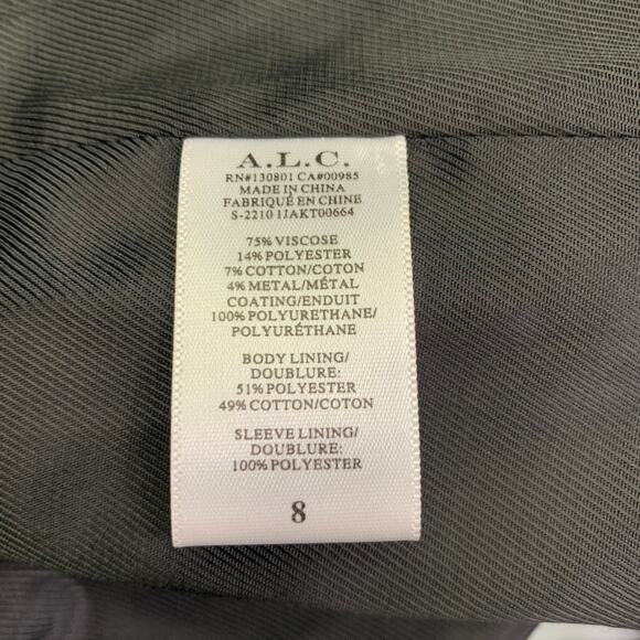 A.L.C. Size M Silver Viscose Blend Metallic Jacket Blazer - Picture 8 of 9
